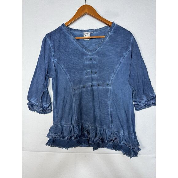 Lot Of 3 Parsley And Sage Tops. 1 Solid Blue. 2 Patterned. Large - Picture 4 of 10